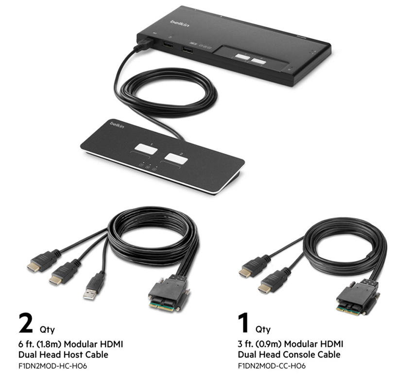 You Recently Viewed Belkin F1DN202MOD-HH-4 2-Port Dual HDMI Modular KVM Switch Image